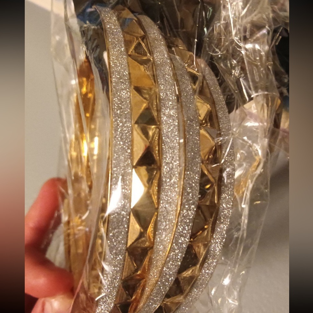 Gold Geometric Studded Earrings with Crystal Accents